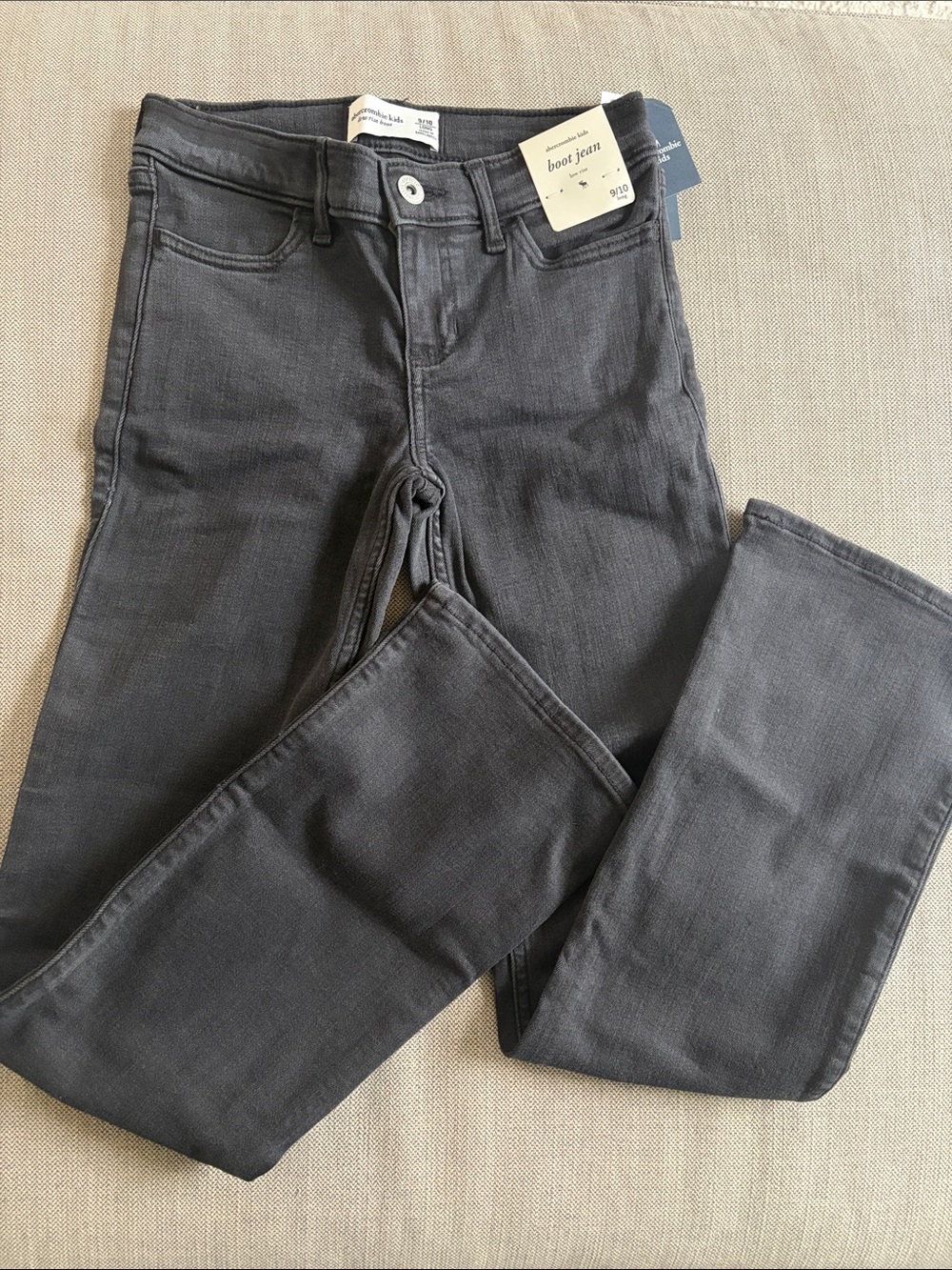 abercrombie kids Girls Black Low Rise Bootcut Jeans 9/10 Long NWT